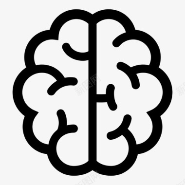 矢量思考的女孩头脑头脑风暴创造力图标图标