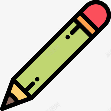 铅笔建筑线条色彩图标图标