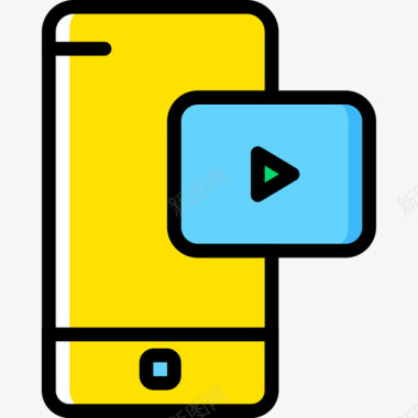 手机Up直图标智能手机移动功能黄色图标图标