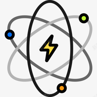 原子PNG原子可再生能源7线性颜色图标图标