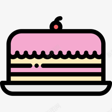 麦子蛋糕蛋糕面包房12线性颜色图标图标