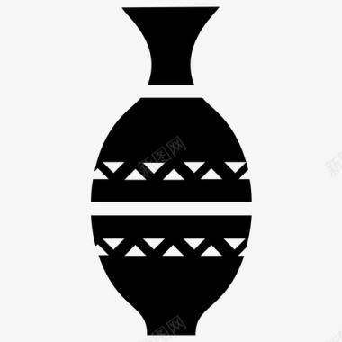 陶瓷瓶迷你埃及花瓶古器皿古董花瓶图标图标