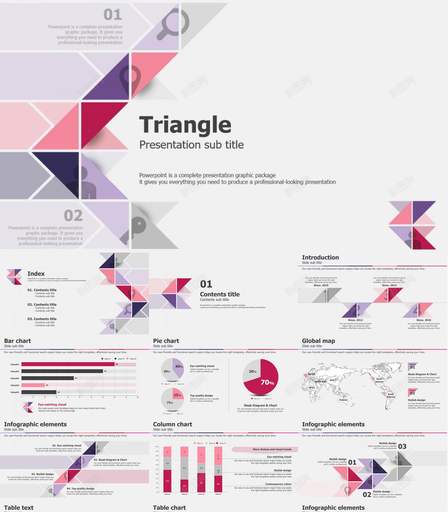 创意三角形主题PPT模板_88icon https://88icon.com 三角形 主题 创意 设计