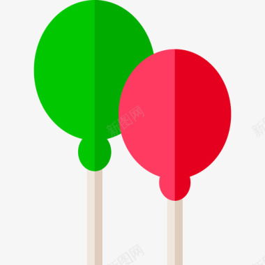大气球气球圣诞饰品2扁平图标图标