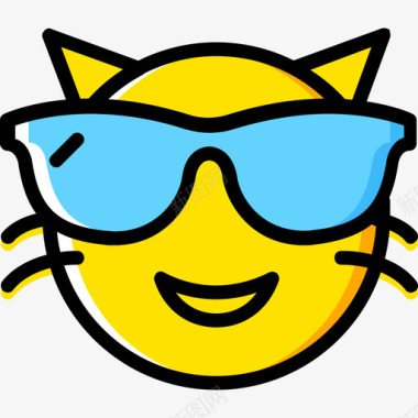 洗涤符号猫表情符号15黄色图标图标