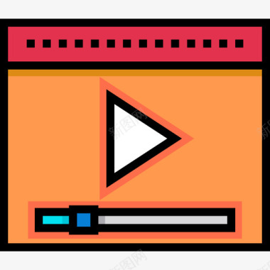 UI视频播放器ui接口15线性颜色图标图标
