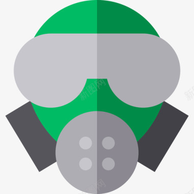 面具女人防毒面具军用扁平图标图标