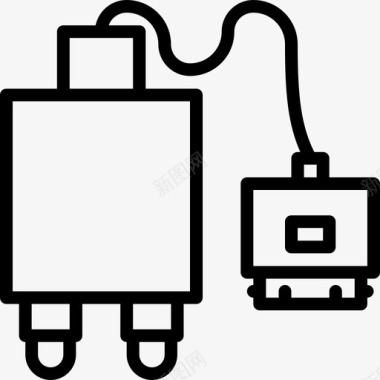 电瓶车充电充电器连接器电缆2线性图标图标