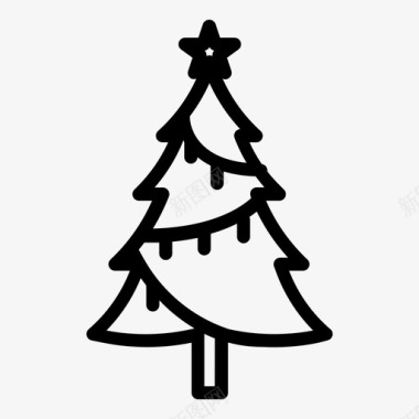 冷杉圣诞树冷杉星星图标图标