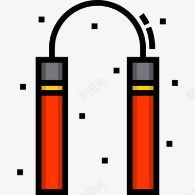 迎双节双节棍中国7线形颜色图标图标