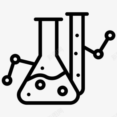 学习的学生化学锥形瓶实验室烧瓶图标图标