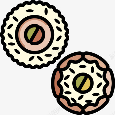 寿司食品甜点2原色图标图标