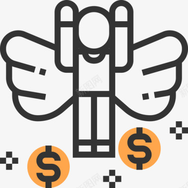 天使天使金融自由黄影图标图标