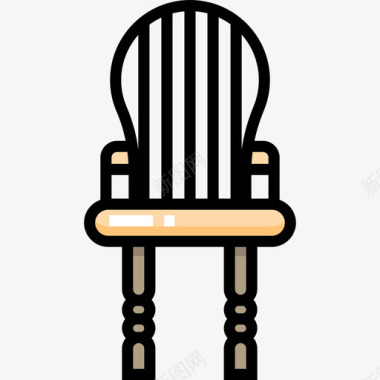 线性装饰椅子复古装饰6线性颜色图标图标