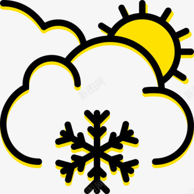 下雪下雪天气70黄色图标图标