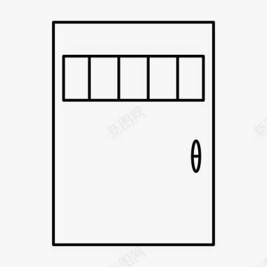 黄铜锁门牢房锁图标图标