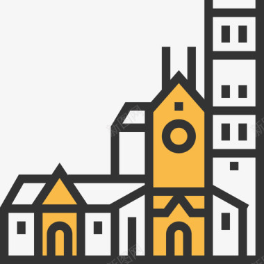 圣西蒙和海伦娜教堂地标11黄影图标图标