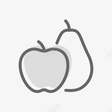 水果，苹果，梨子图标