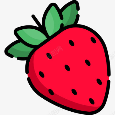饮料酒水草莓食品和饮料10线性颜色图标图标