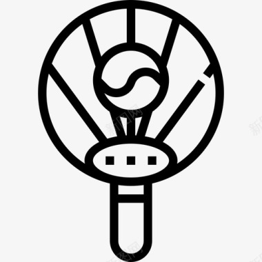 扇子韩国符号2直线图标图标