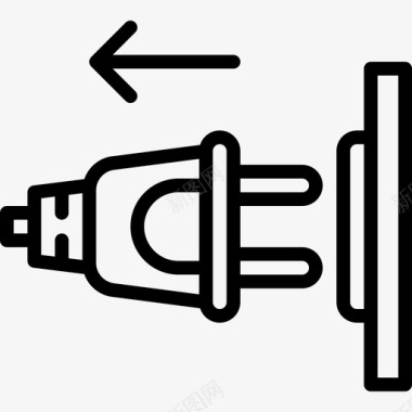 矢量连接器插头连接器电缆2线性图标图标