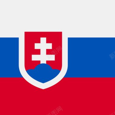 多彩方形斯洛伐克方形国家简单旗图标图标