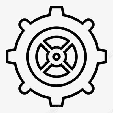 齿轮机械螺旋桨图标图标