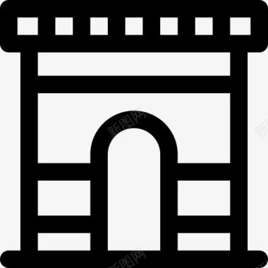 拱门城市元素11线性图标图标