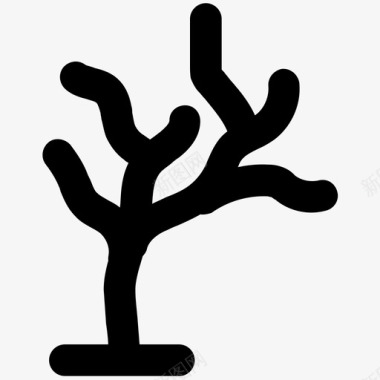 裸树自然大胆的线条图标图标