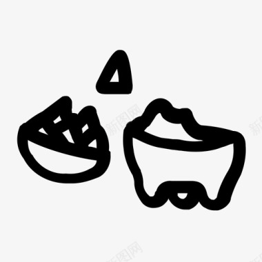 薯条和蘸酱鳄梨酱意大利沙司图标图标