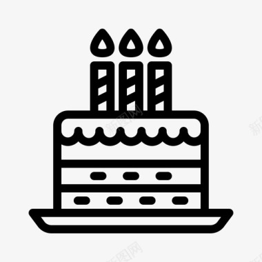 麦子蛋糕生日蛋糕蜡烛庆祝图标图标