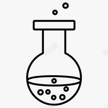 球形烧杯图标烧杯瓶子化学品图标图标