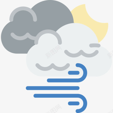 矢量民族风有风55号天气平坦图标图标