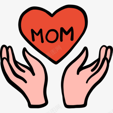 母亲节心脏母亲节10彩色图标图标
