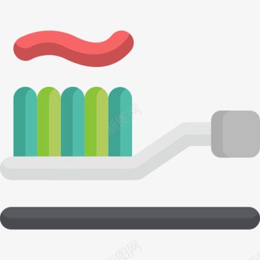 室内浴室牙刷浴室3扁平图标图标