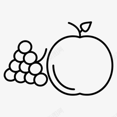 苹果和葡萄食物水果图标图标