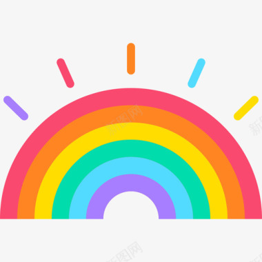 艾滋病日标志彩虹世界骄傲日2平淡图标图标