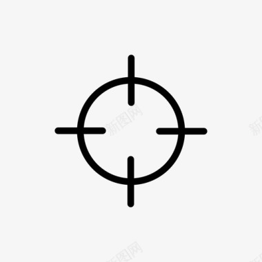 设计黑色十字准星瞄准靶心图标图标