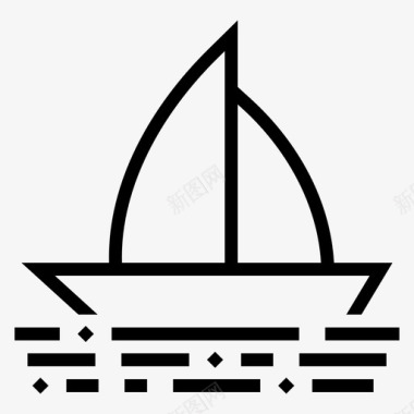 帆船大海水图标图标