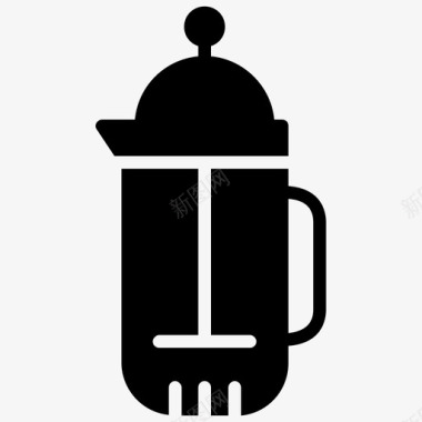 法式过滤罐饮料容器咖啡图标图标