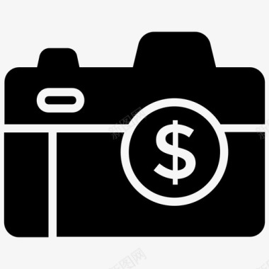 金色货币摄影师工资货币数码相机图标图标