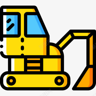 挖掘机44号结构黄色图标图标