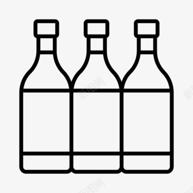 小包装酒瓶酒瓶酒窖门鉴赏家图标图标