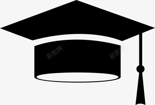 学生学士帽引导带毕业生图标图标