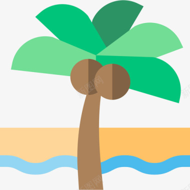棕榈冲浪5平坦图标图标