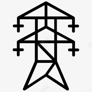 输电电线杆电线塔图标图标