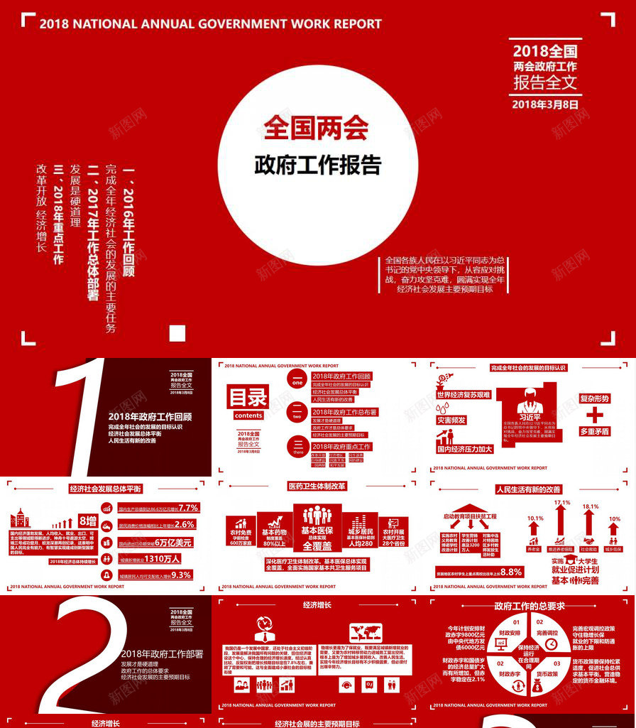 全国两会政府报告PPT模板_88icon https://88icon.com 全国两会 报告 政府