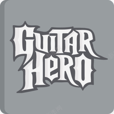 吉他英雄电子游戏标志扁平图标图标