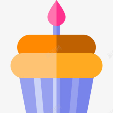 粉色小蛋糕纸杯蛋糕生日15扁平图标图标