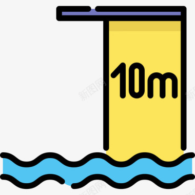 水上安全知识跳水水上锦标赛线颜色图标图标